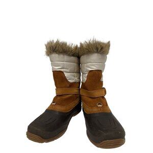 The North Face Shellista Women's Snow Boot Size 6 Winter Brown White Pull On